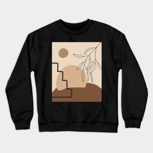 Minimal Modern  Abstract Shapes  Leaves Warm Tones  Design Crewneck Sweatshirt